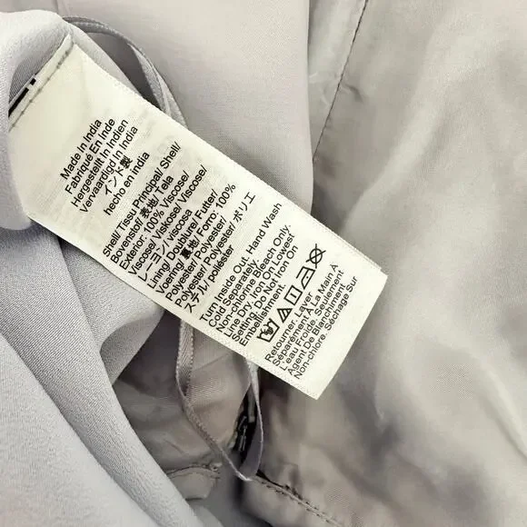 J.Crew Collection Knee Length Organza Slip Skirt Jewels Misty Grey US 8 NWT - Picture 7 of 13